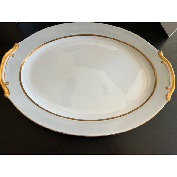 Grace China Graymont Oval Serving Platter With Gold Trim Large Vintage